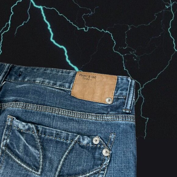 baggy 2000s y2k acid washed embroidered saint cross marc ecko jeans - Picture 7 of 7